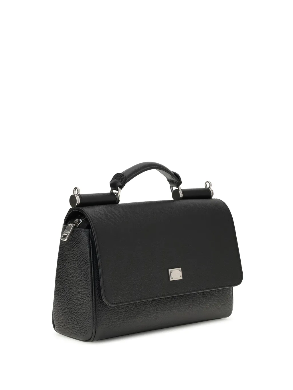 Top-Handle Leather Tote Bag