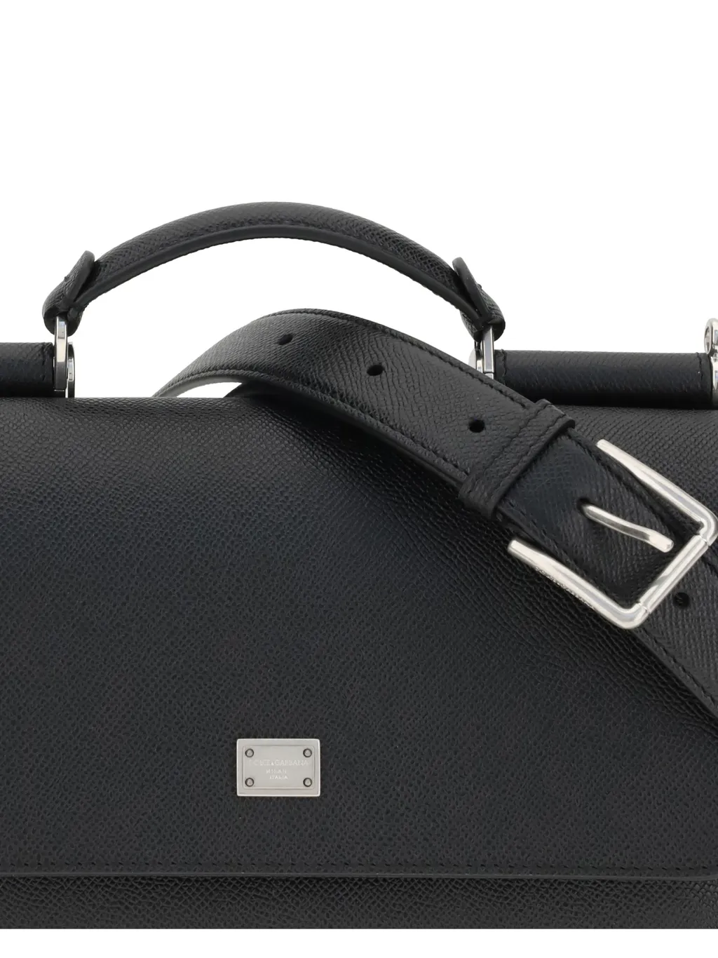 Top-Handle Leather Tote Bag