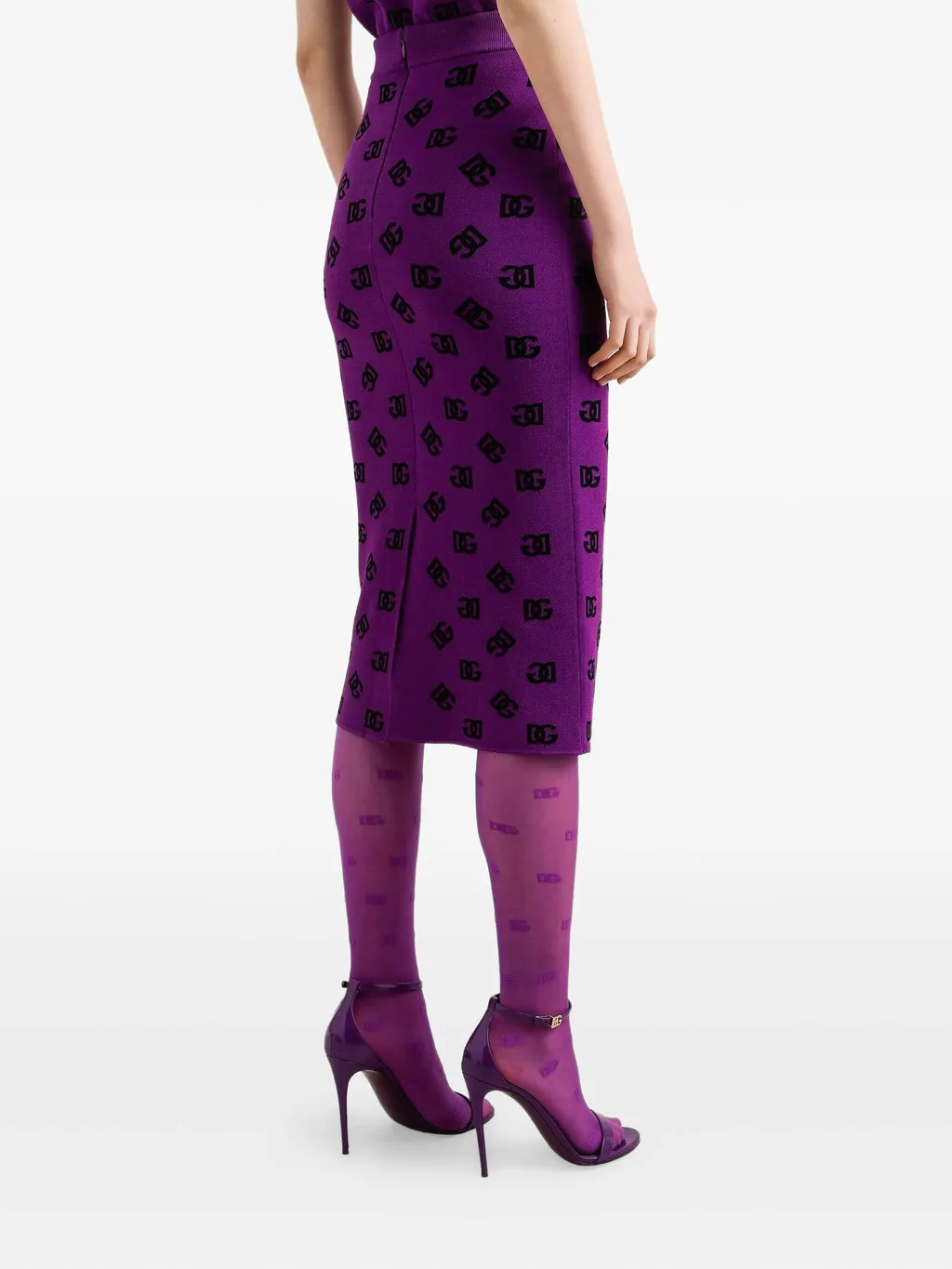 Logo-Motif Midi Skirt