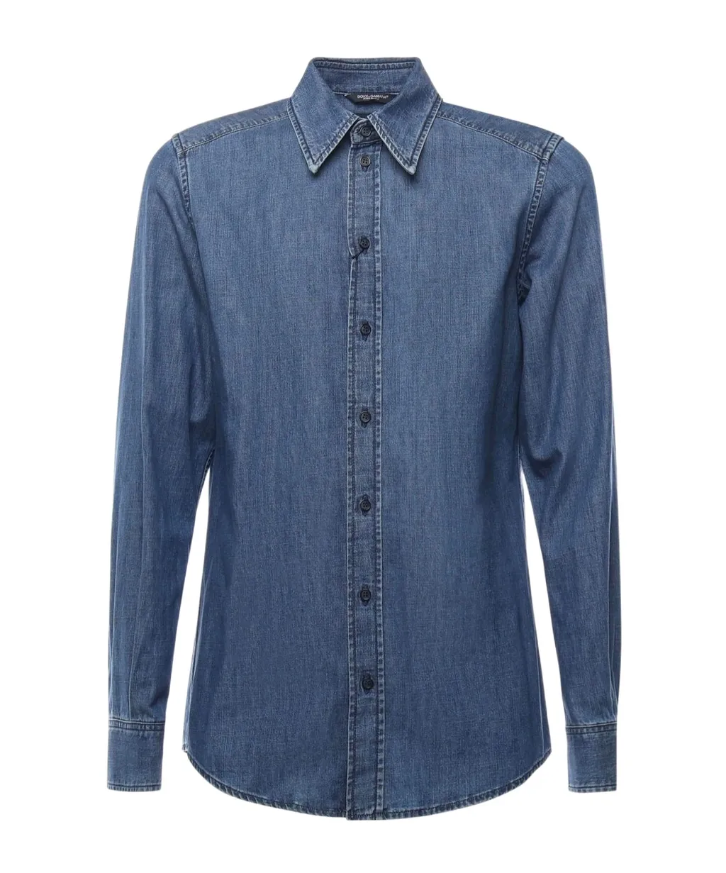 Logo Plaque Denim Shirt