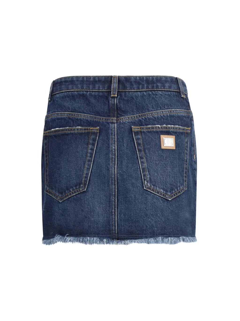 Frayed Hem Mini Denim Skirt