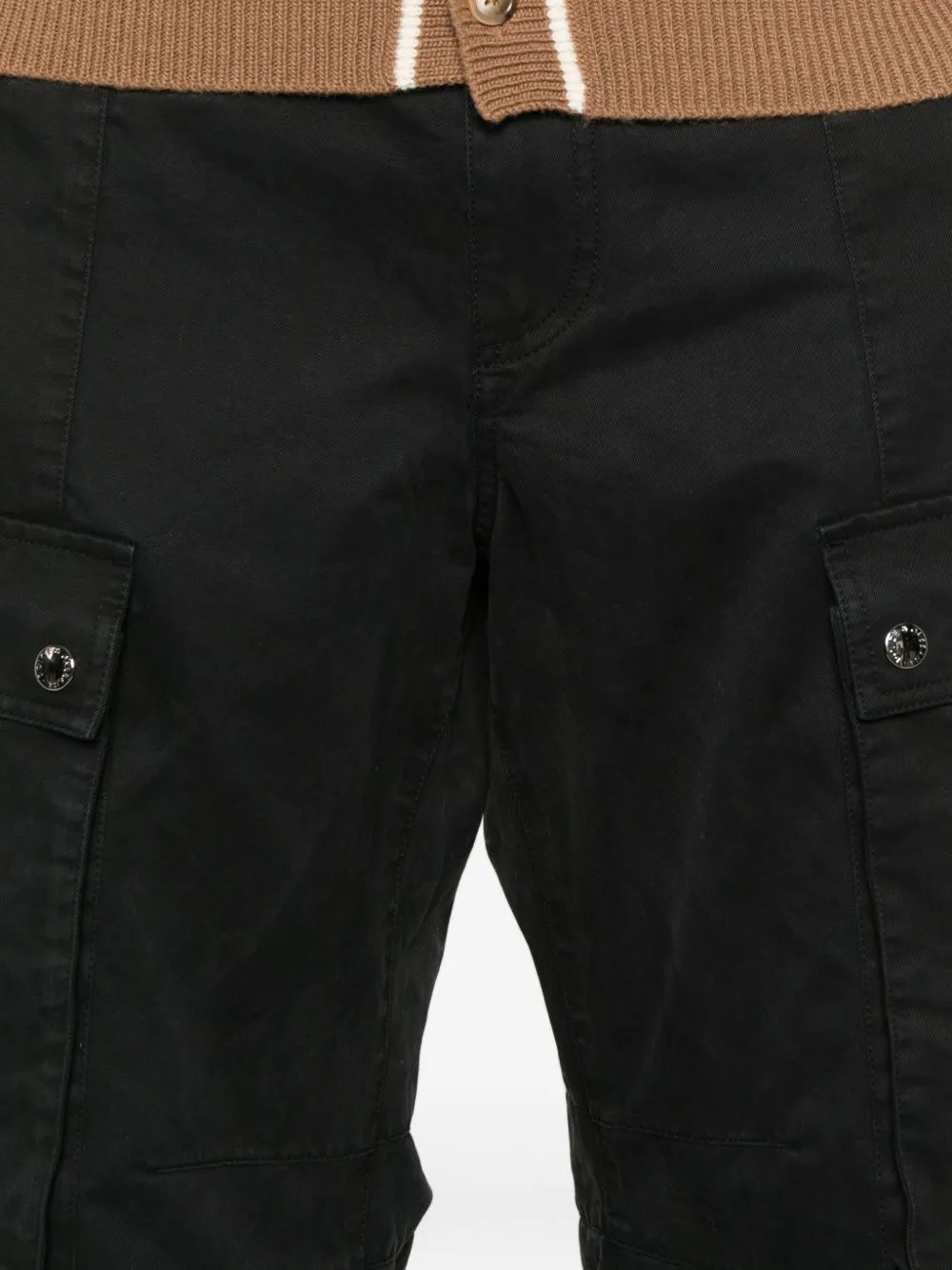 Cargo-Pocket Button-Fastening Trousers