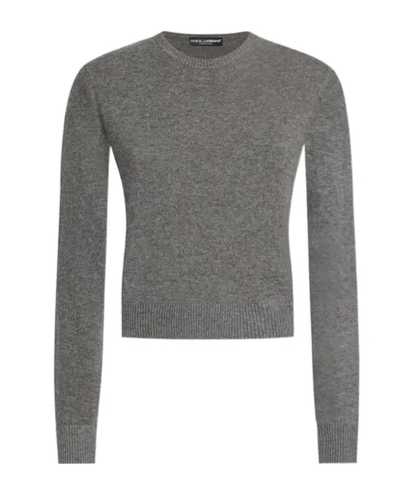 Round-Neck Cropped Sweater