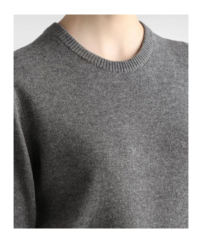 Round-Neck Cropped Sweater