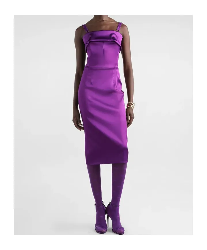 Folded Edge Sleeveless Midi Dress