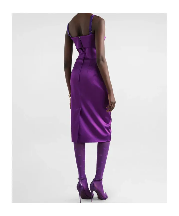 Folded Edge Sleeveless Midi Dress