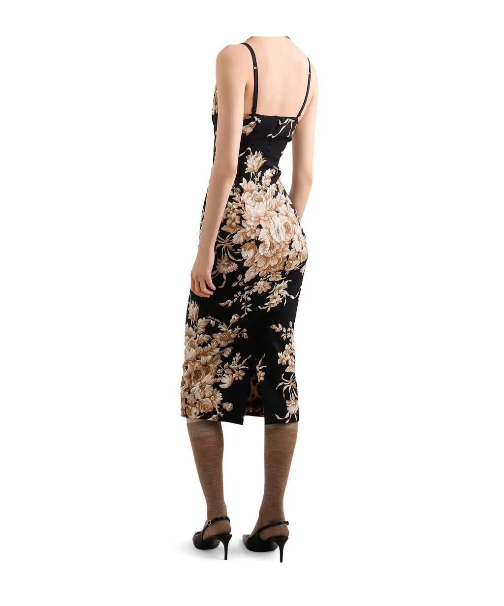Floral-Print Halterneck Midi Dress