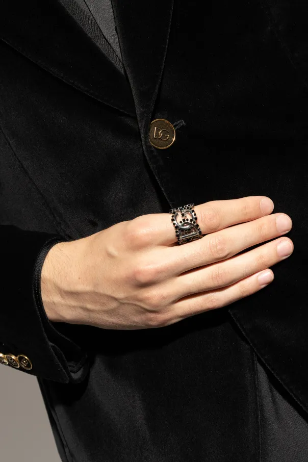 Dg Logo-Plaque Crystal Ring