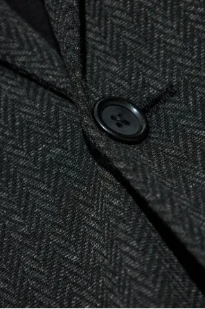 Pinstriped Single-Breasted Blazer