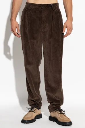 Pleated Corduroy Regular Trousers