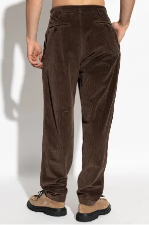 Pleated Corduroy Regular Trousers