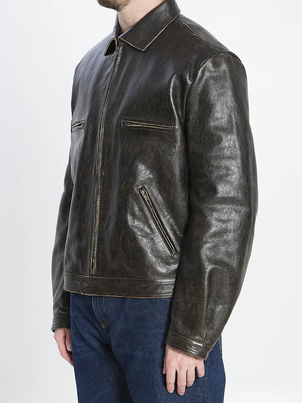 Long Sleeve Leather Jacket