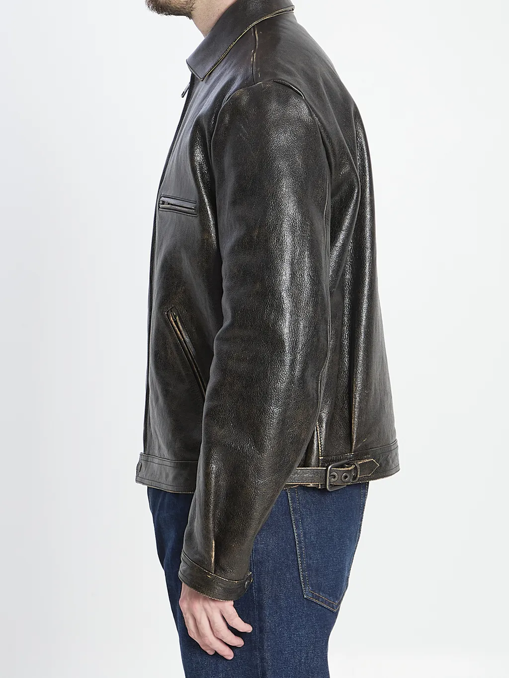 Long Sleeve Leather Jacket