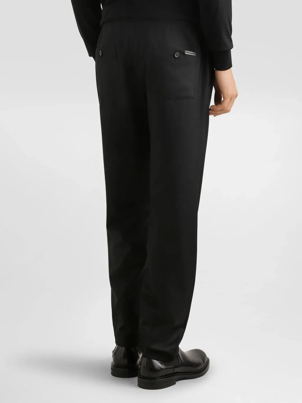 Pleated Drawstring Flannel Trousers
