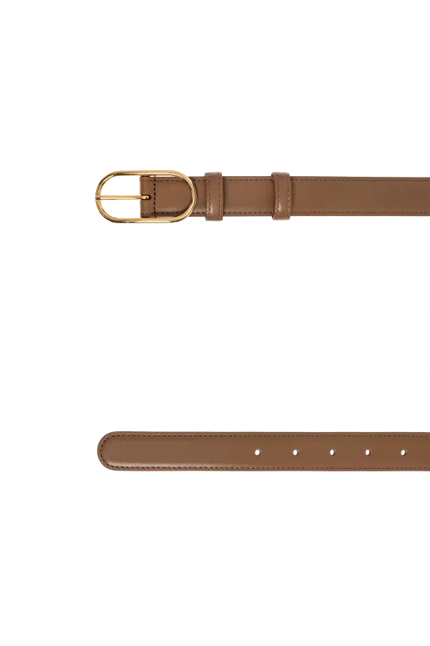 Oval Buckle Leather Belt