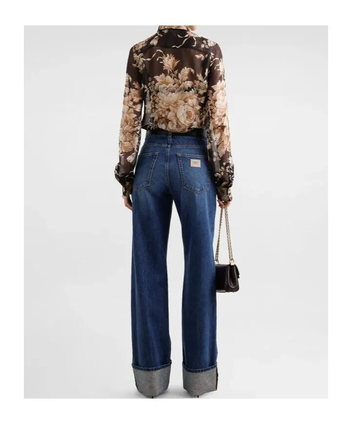 Rose Printed Chiffon Shirt