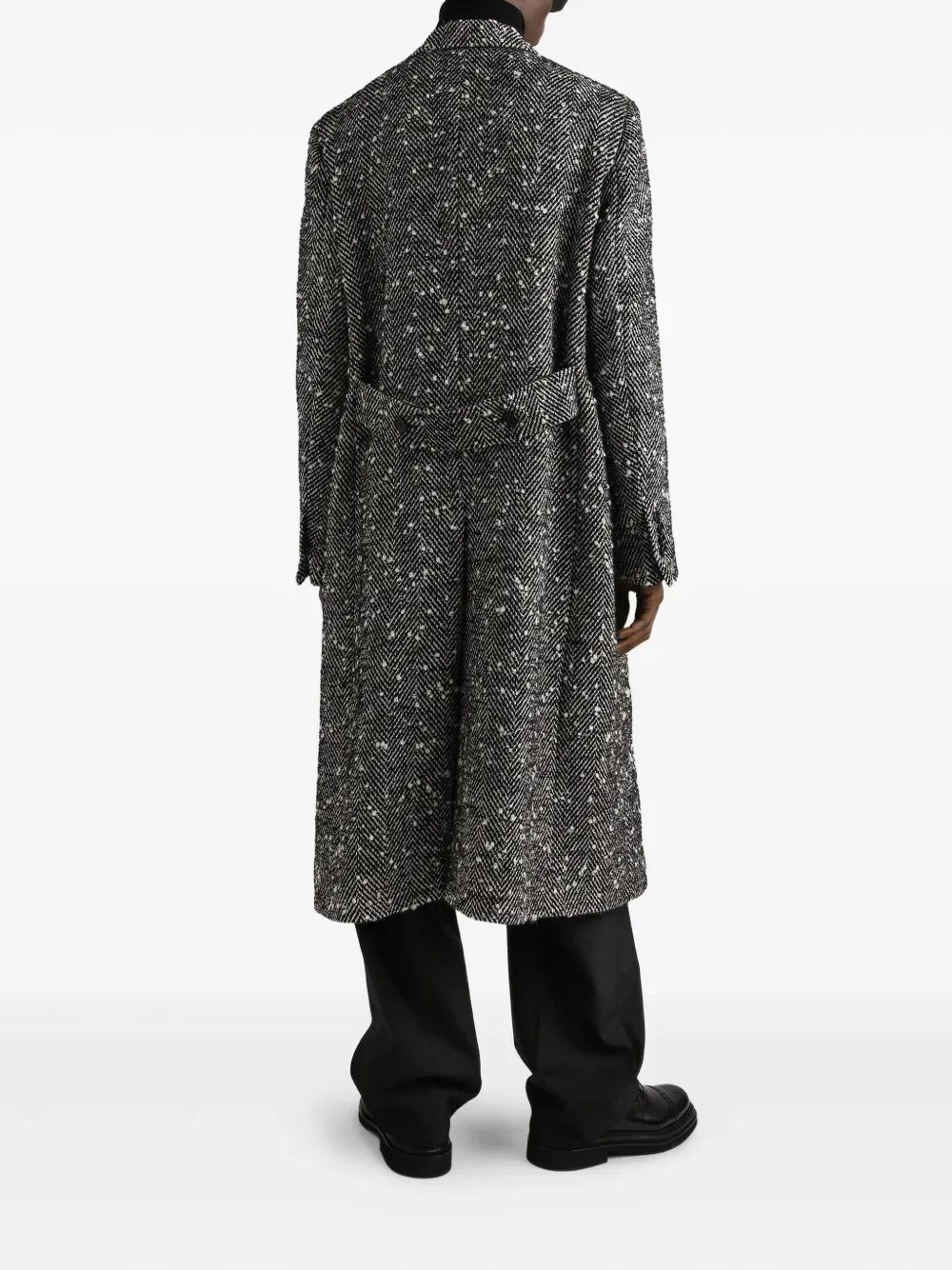 Single-Breasted Herringbone Coat
