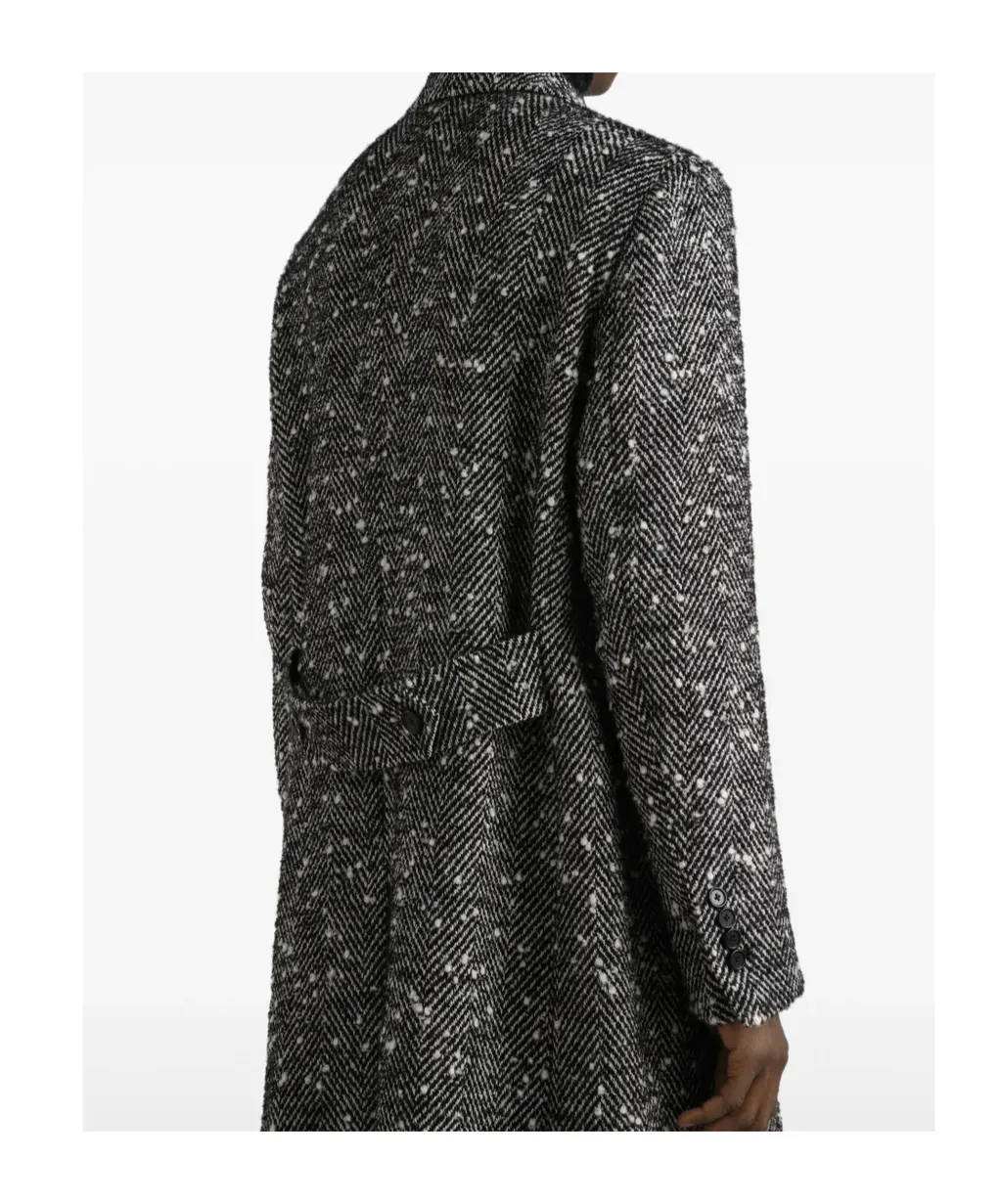 Single-Breasted Herringbone Coat