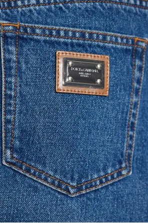 Logo-Plaque Denim Mini Skirt
