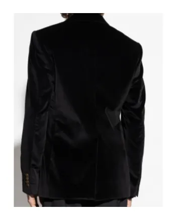 Velvet Notched-Lapel Blazer