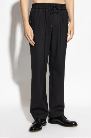 Drawstring Straight-Leg Trousers