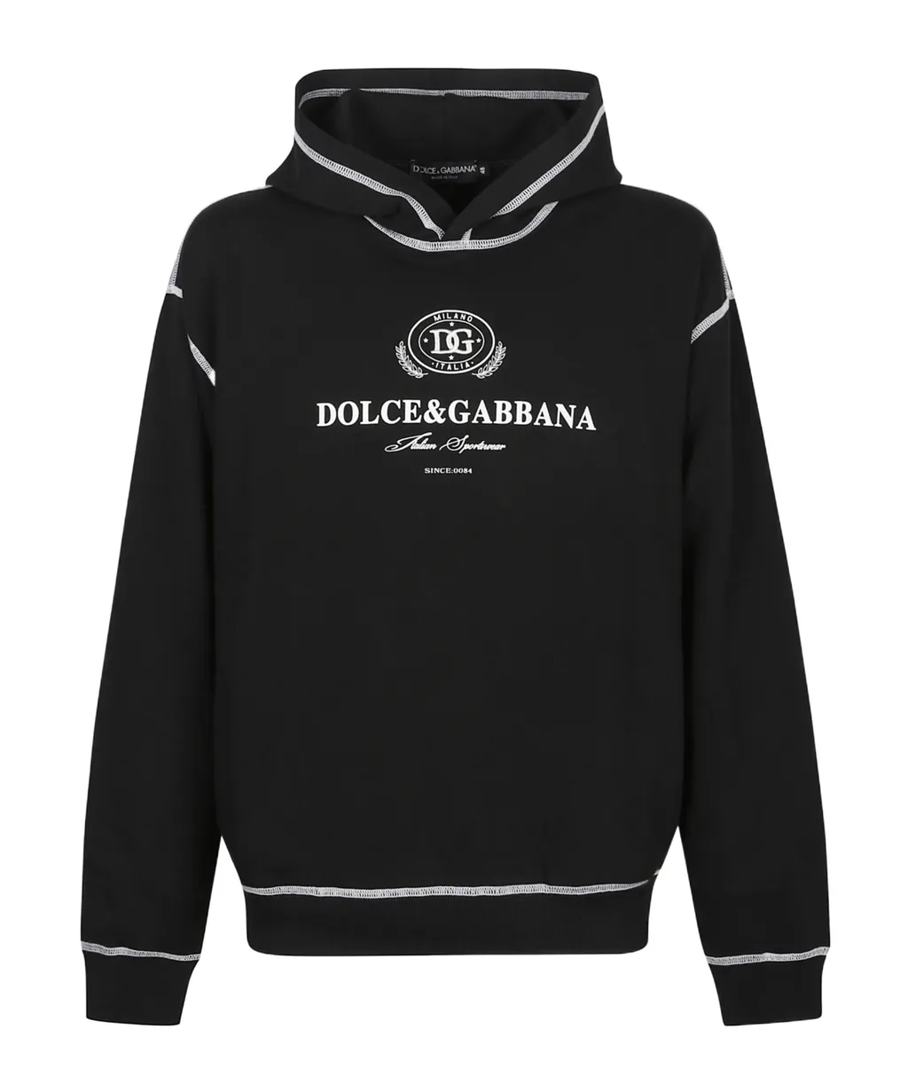 Logo Embroidered Long Sleeved Hoodie