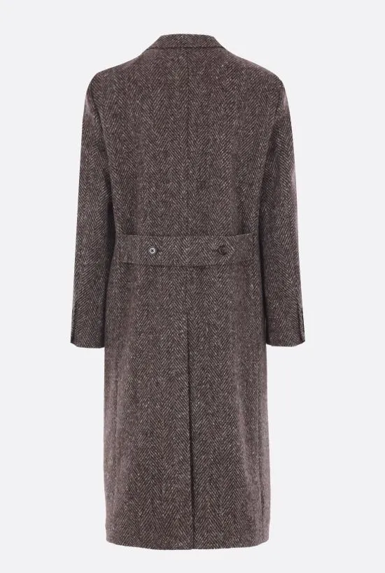 Herringbone Double-Breasted Coat