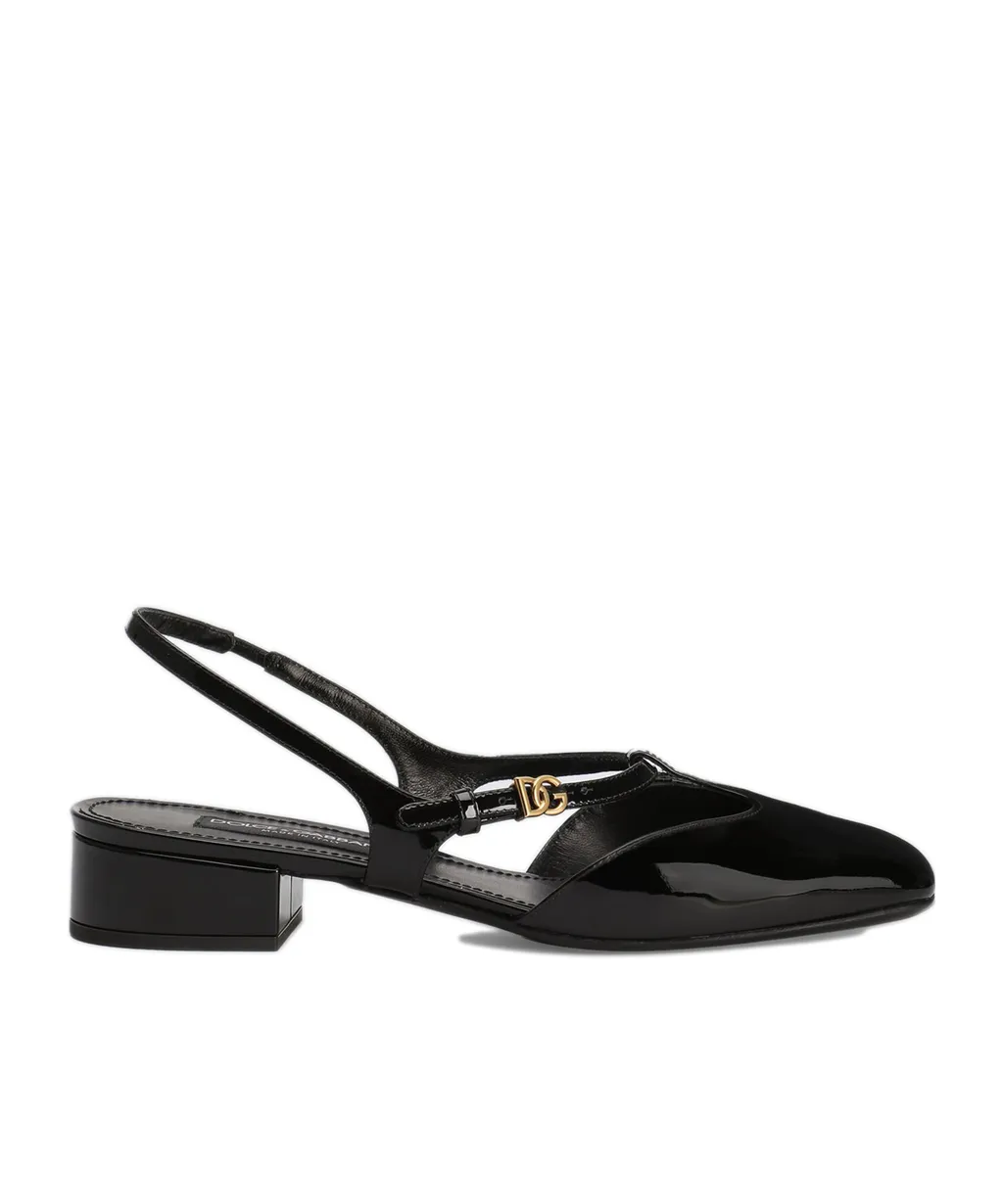 Logo Plaque Slingback Pumps