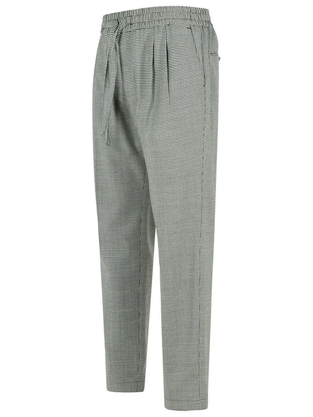 Houndstooth Pleat-Detail Trousers