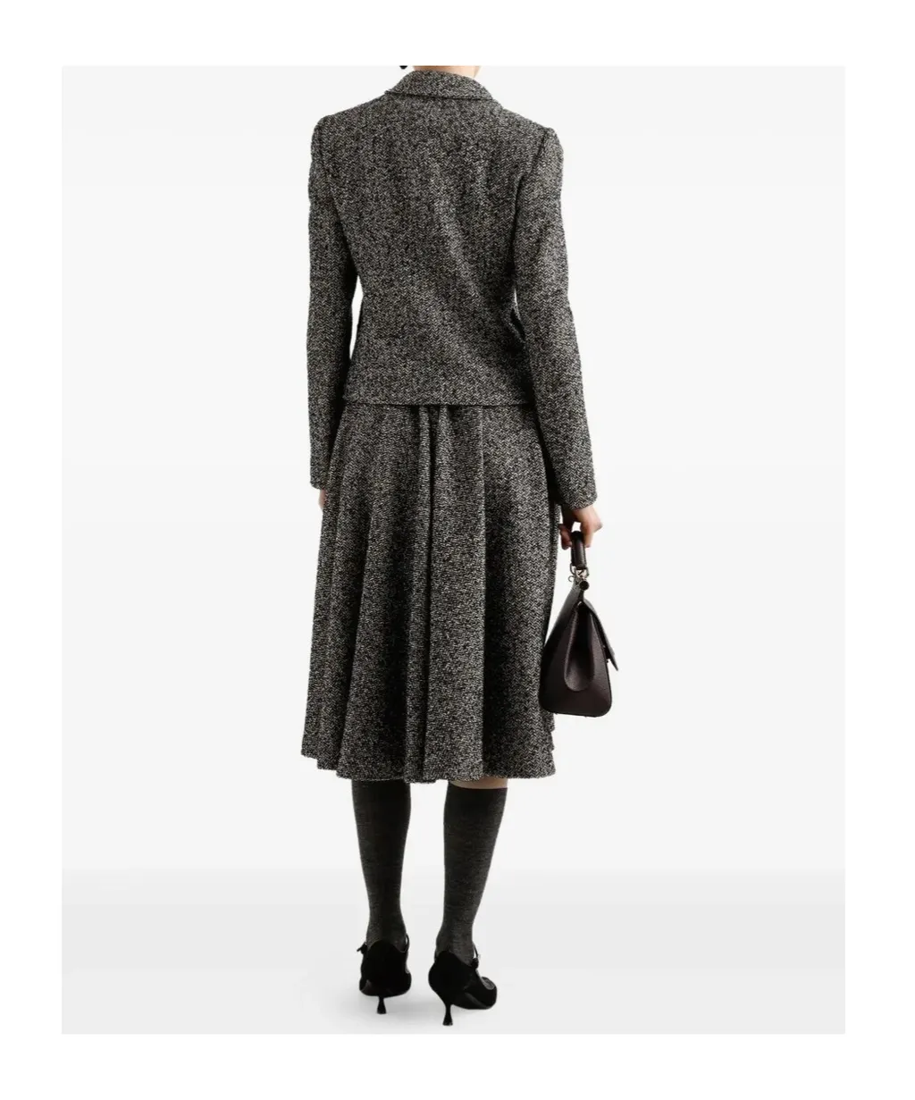 Pleat-Detail Midi Dress
