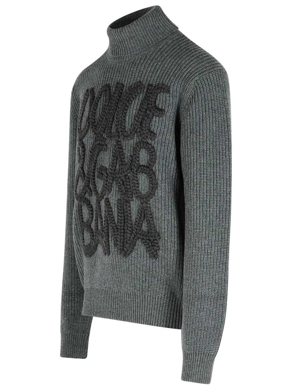 Logo-Detail Ribbed Turtleneck Sweater