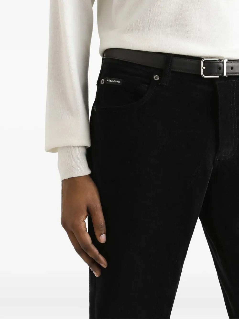 Logo Plaque Corduroy Trousers
