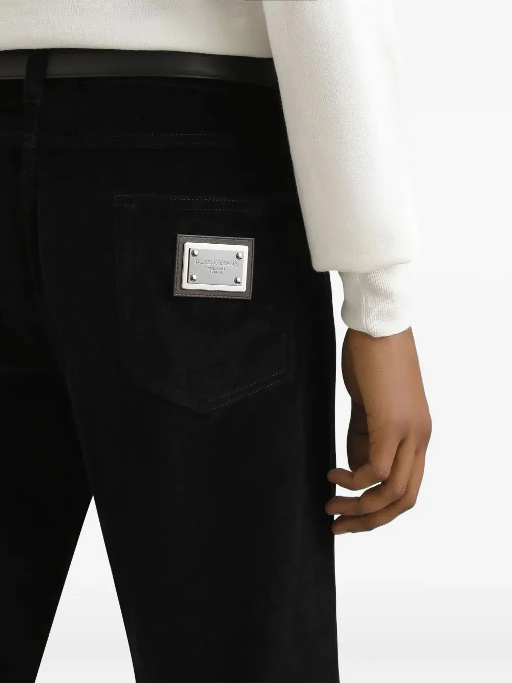 Logo Plaque Corduroy Trousers