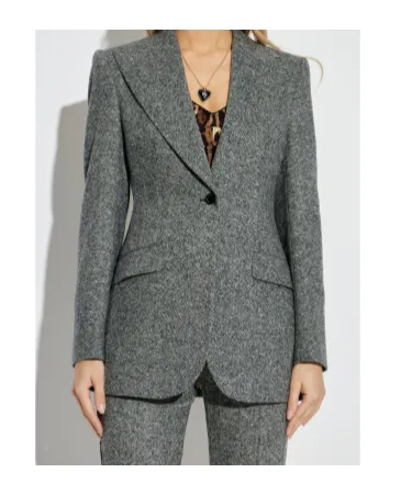 Single-Button Tweed Jacket
