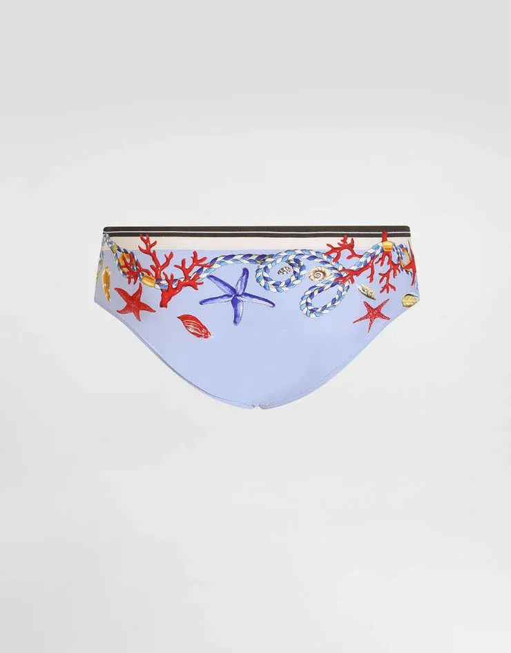 Shell-Print Swimming Trunks