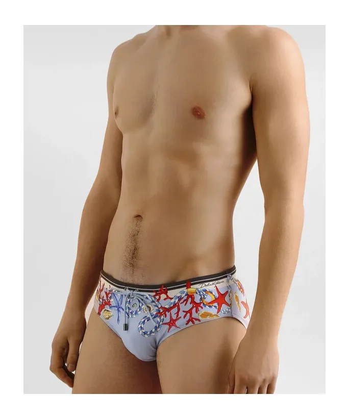 Shell-Print Swimming Trunks