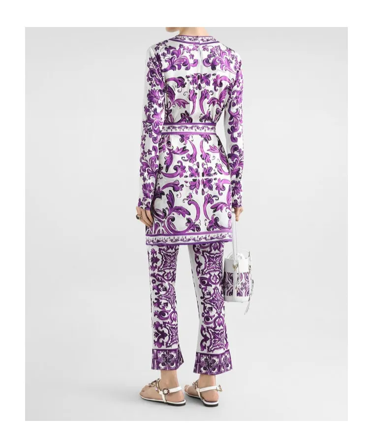 Majolica-Print Mini Dress