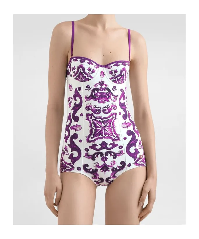 Maiolica-Print Swimsuit