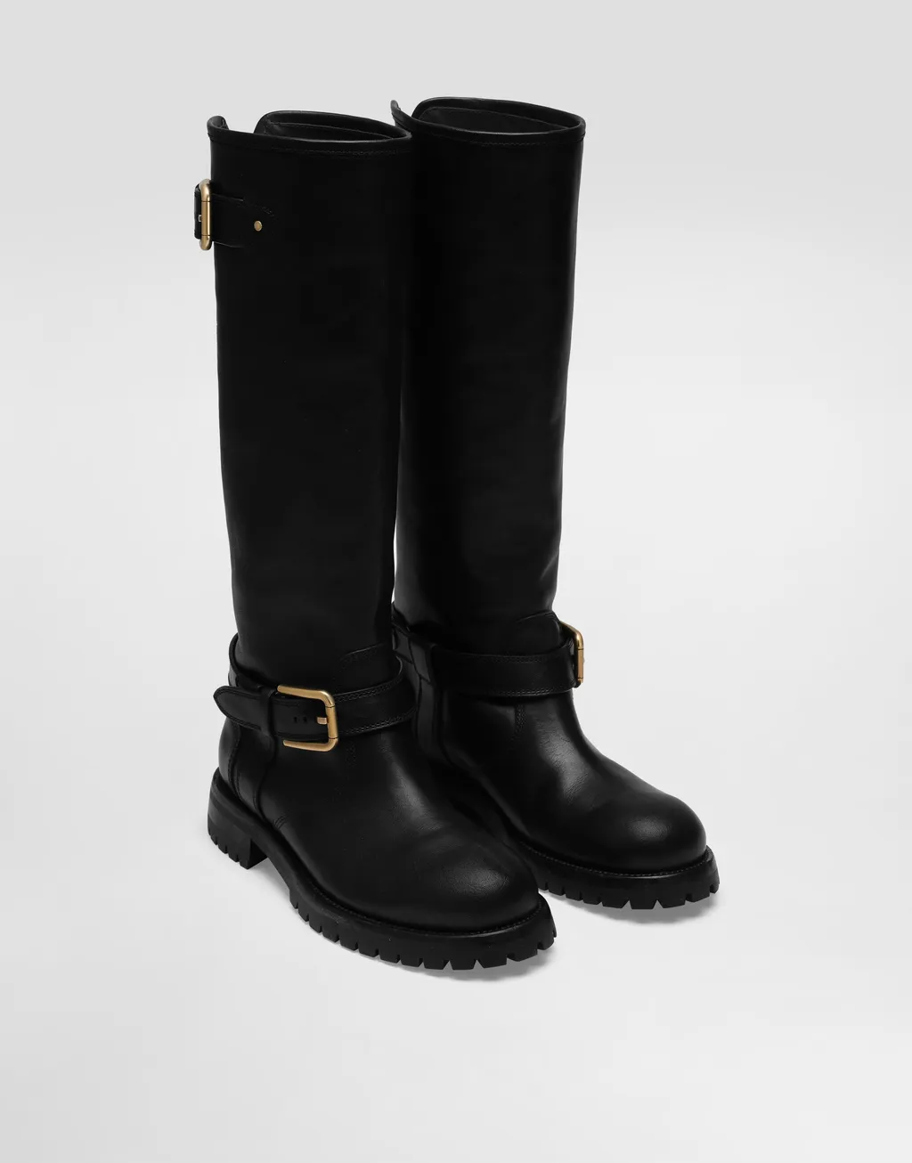 Buckle-Detail Knee-High Boots