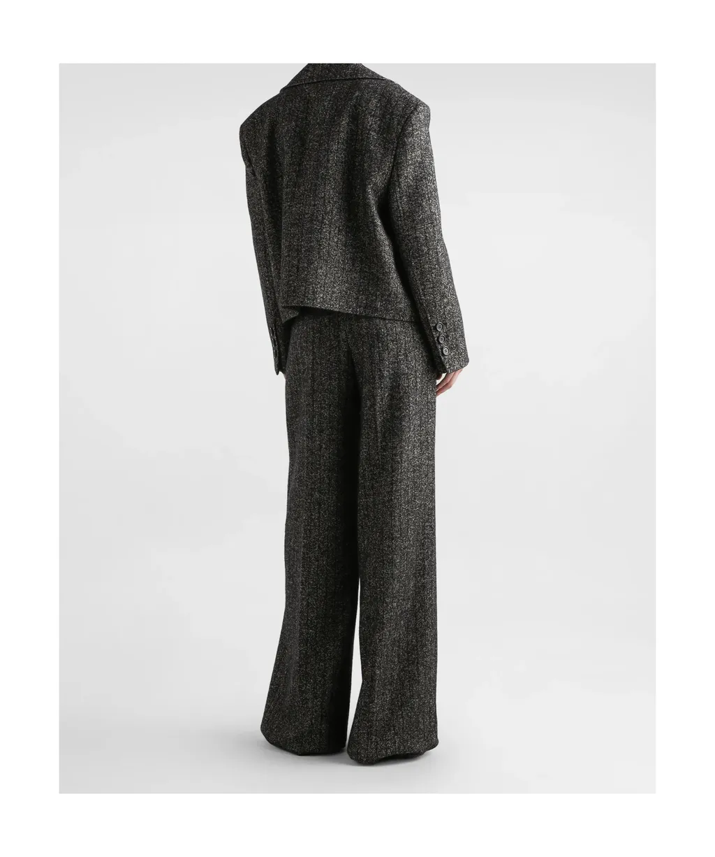 Pleated Tweed Trousers
