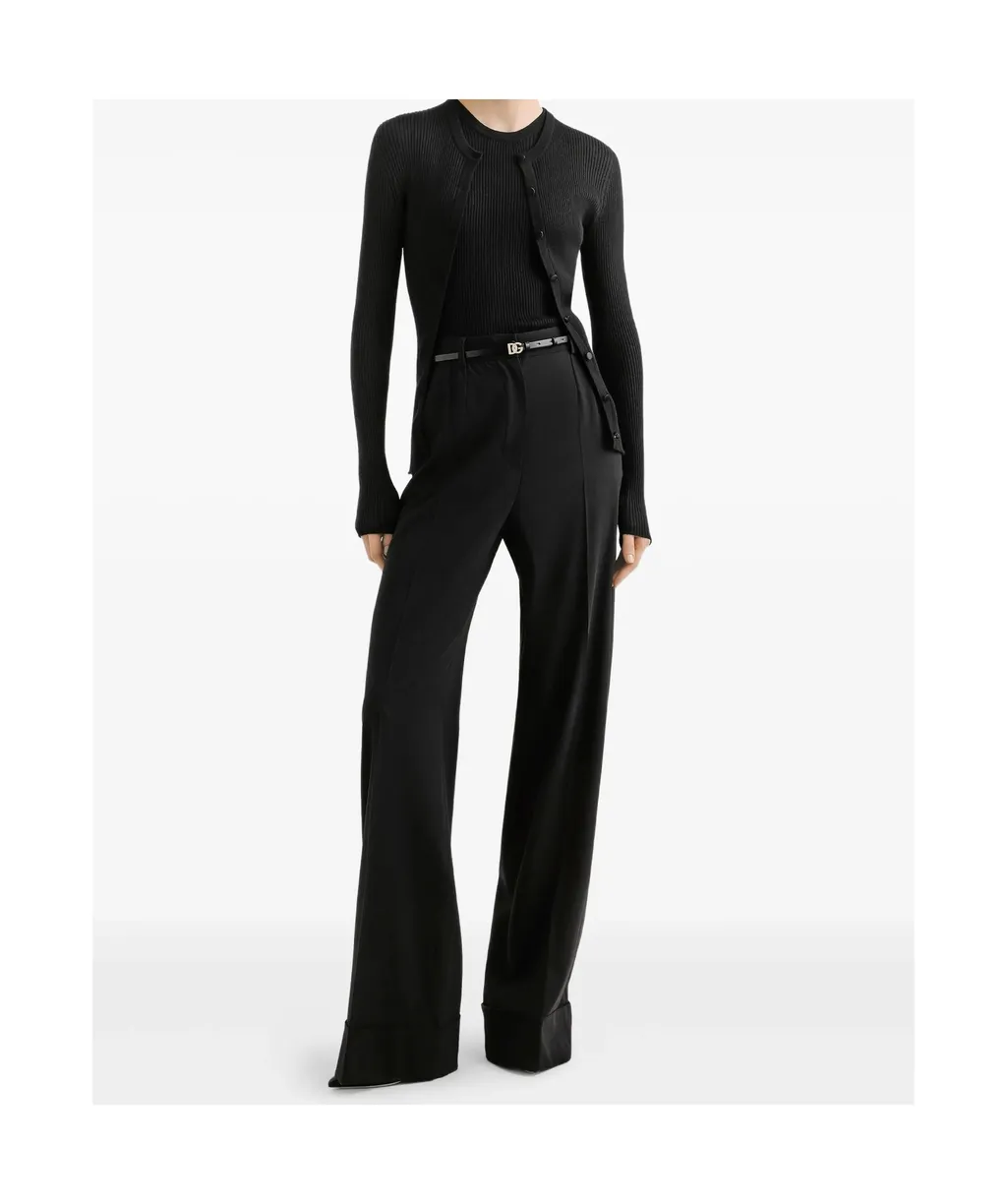 Pleated Wide-Leg Trousers
