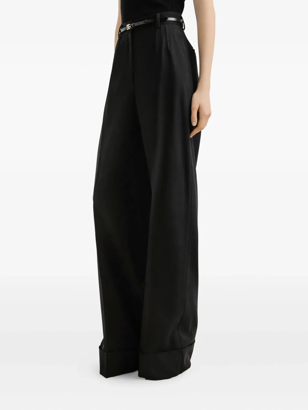 Pleated Wide-Leg Trousers