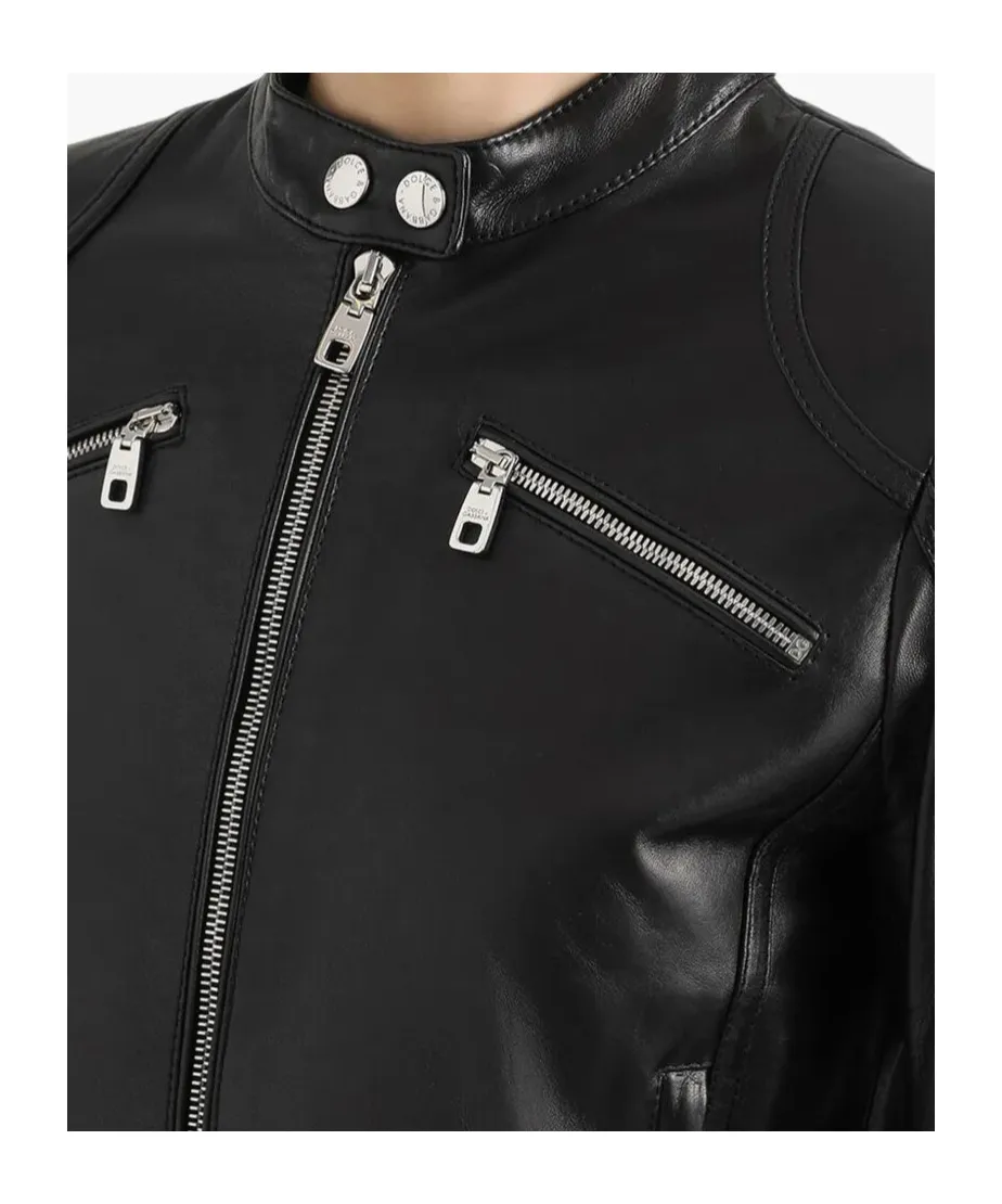 Biker-Style Leather Jacket