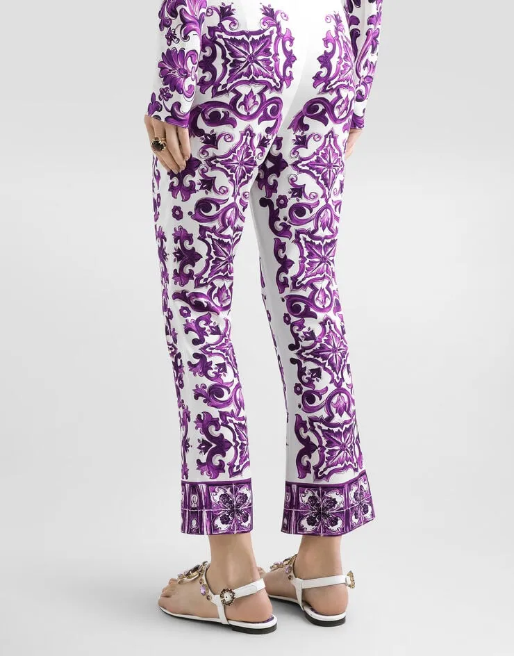 Majolica-Print Trousers