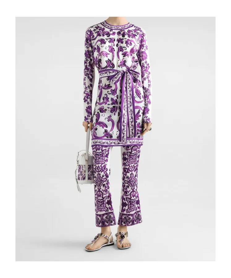 Majolica-Print Trousers
