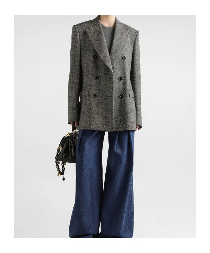 Herringbone Double-Breasted Jacket
