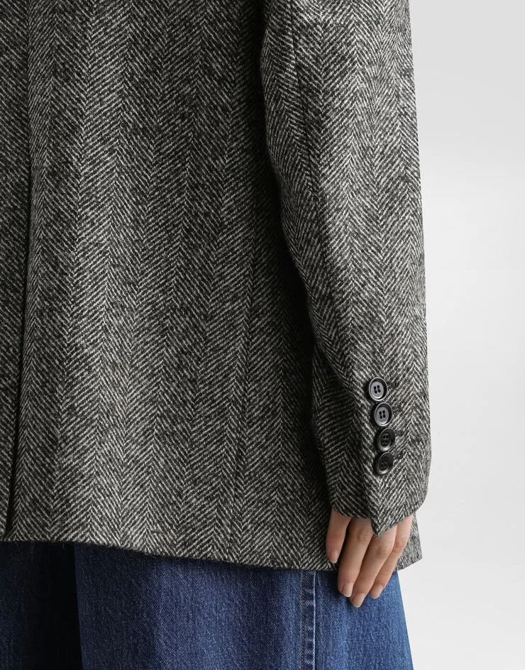 Herringbone Double-Breasted Jacket