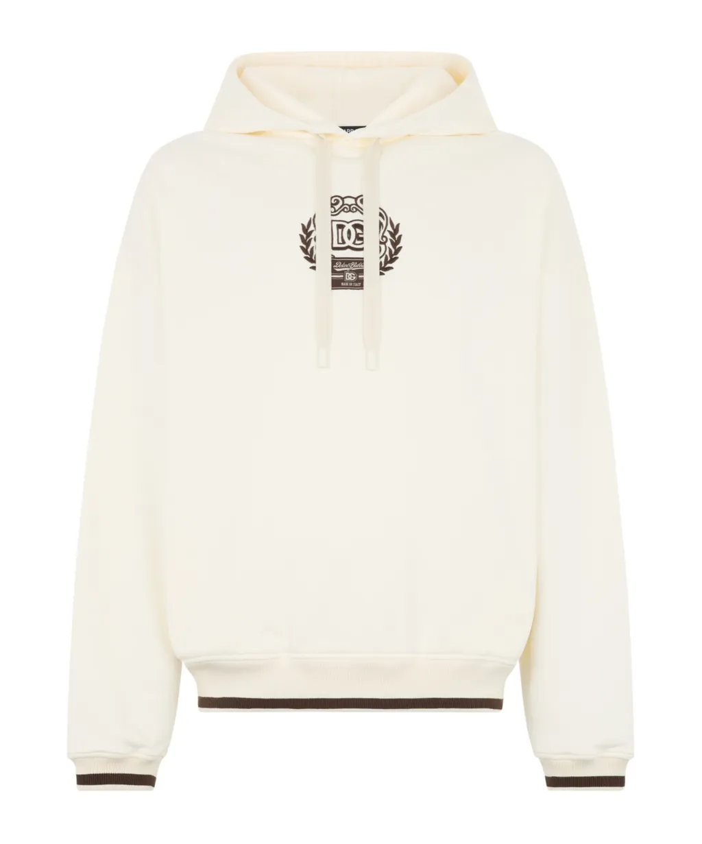 Logo-Embroidered Ribbed-Cuff Hoodie