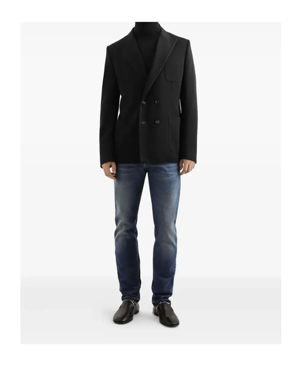 Double-Breasted Silk Blazer
