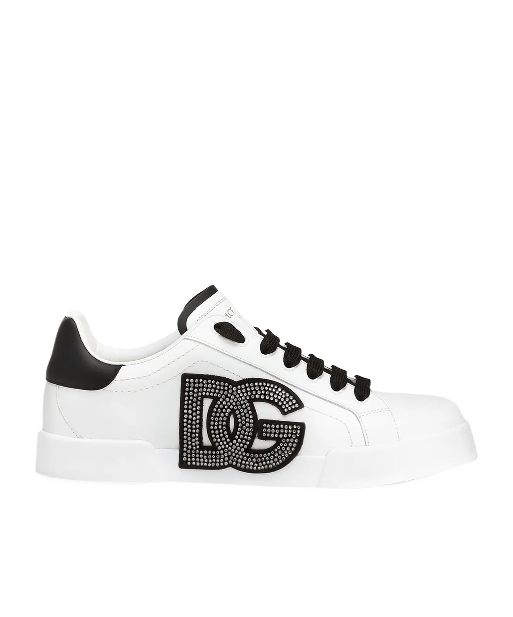 Portofino Rhinestone-Embellished Logo Sneakers